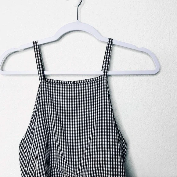 TOIT VOLANT Jurancon Dress Black & White Gingham Midi Sleeveless - Picture 7 of 16